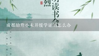 成都幼升小未开缓学证明怎么办 成都幼升小未开缓学证明怎么办