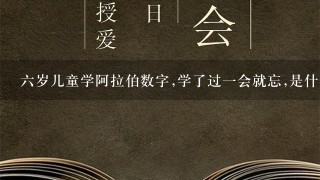 6岁儿童学阿拉伯数字,学了过1会就忘,是什么原因。 今年幼儿园中班,比仿说他的学号是 6岁儿童学阿拉伯数字,学了过1会就忘,是什么原因。 今年幼儿园中班,比仿说他的学号是